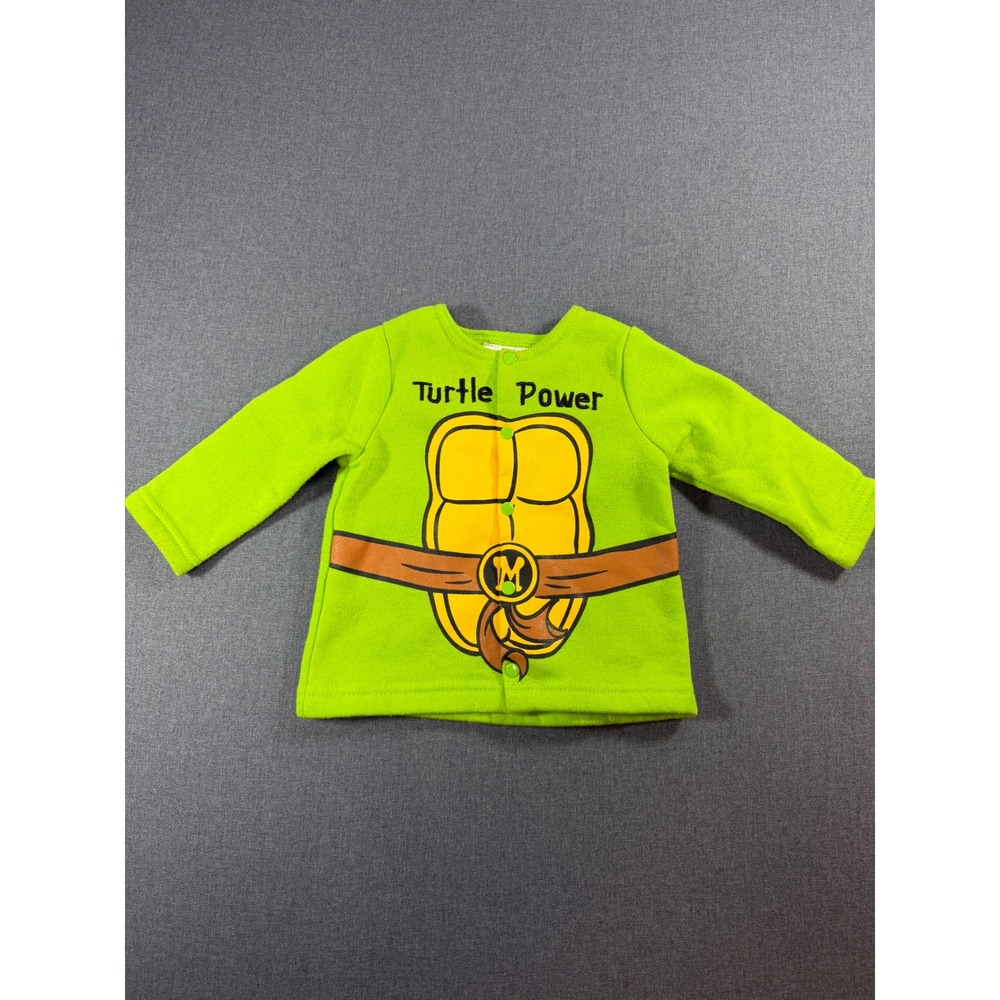 Nickelodeon TMNT Michelangelo Fleece Sweatshirt Neon Green 3-6M Turtle Power